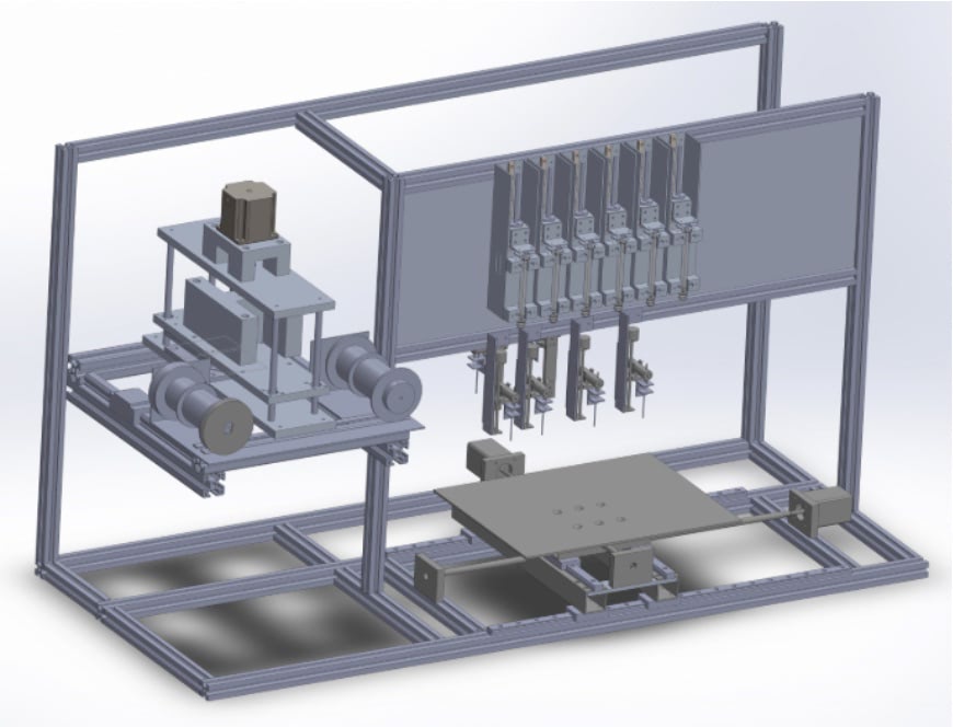 CyanoBox prototype CAD designs, b) the actual lab prototype.